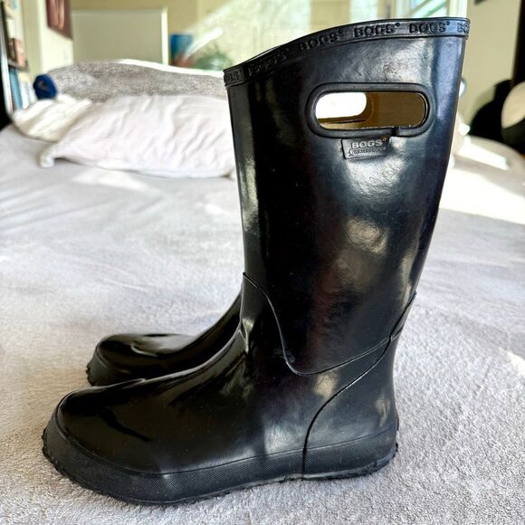 BOGS Big Boys Solid Black Rainboots Size 6 - Picture 2 of 14